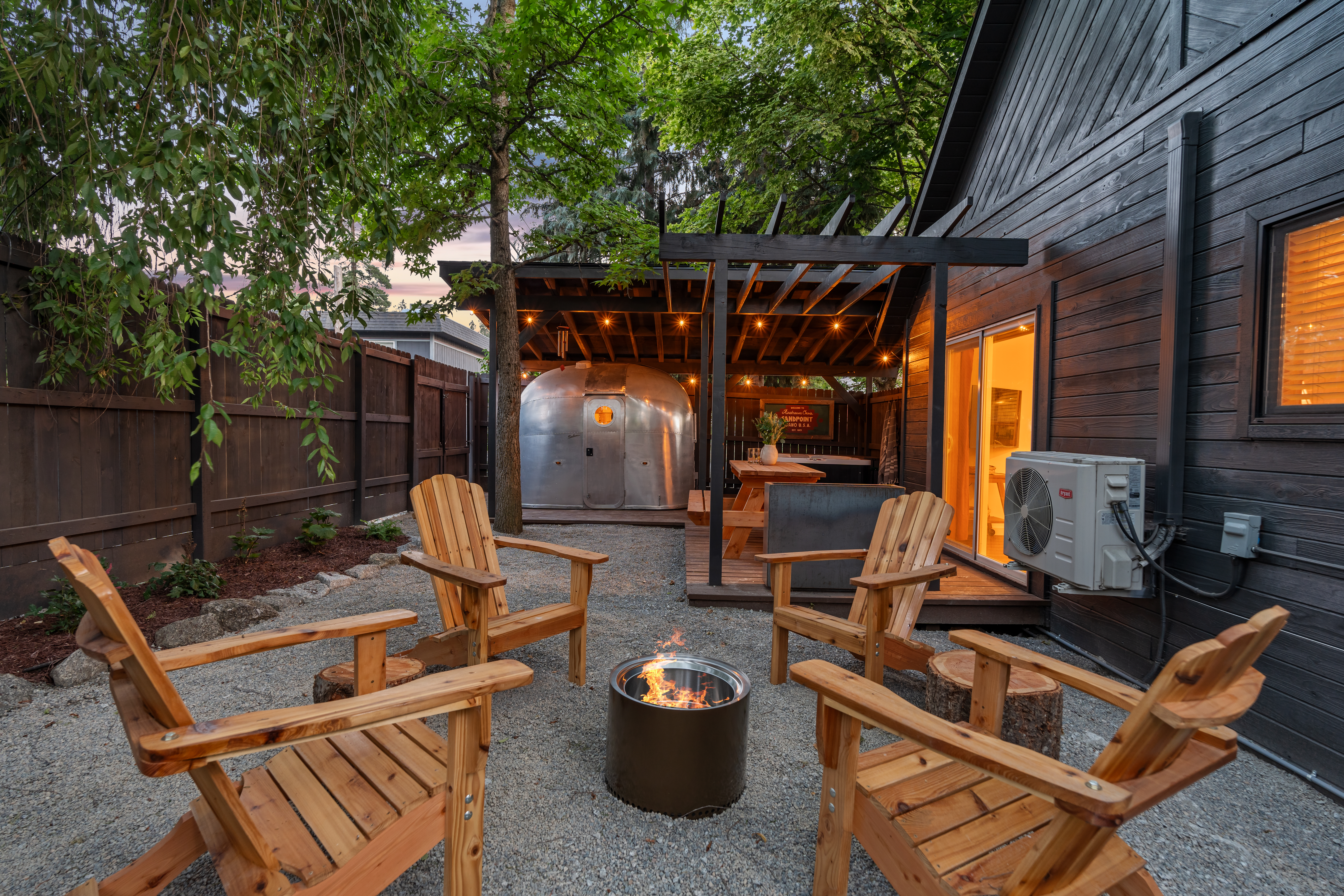 Fire Pit with Airstream Sauna
