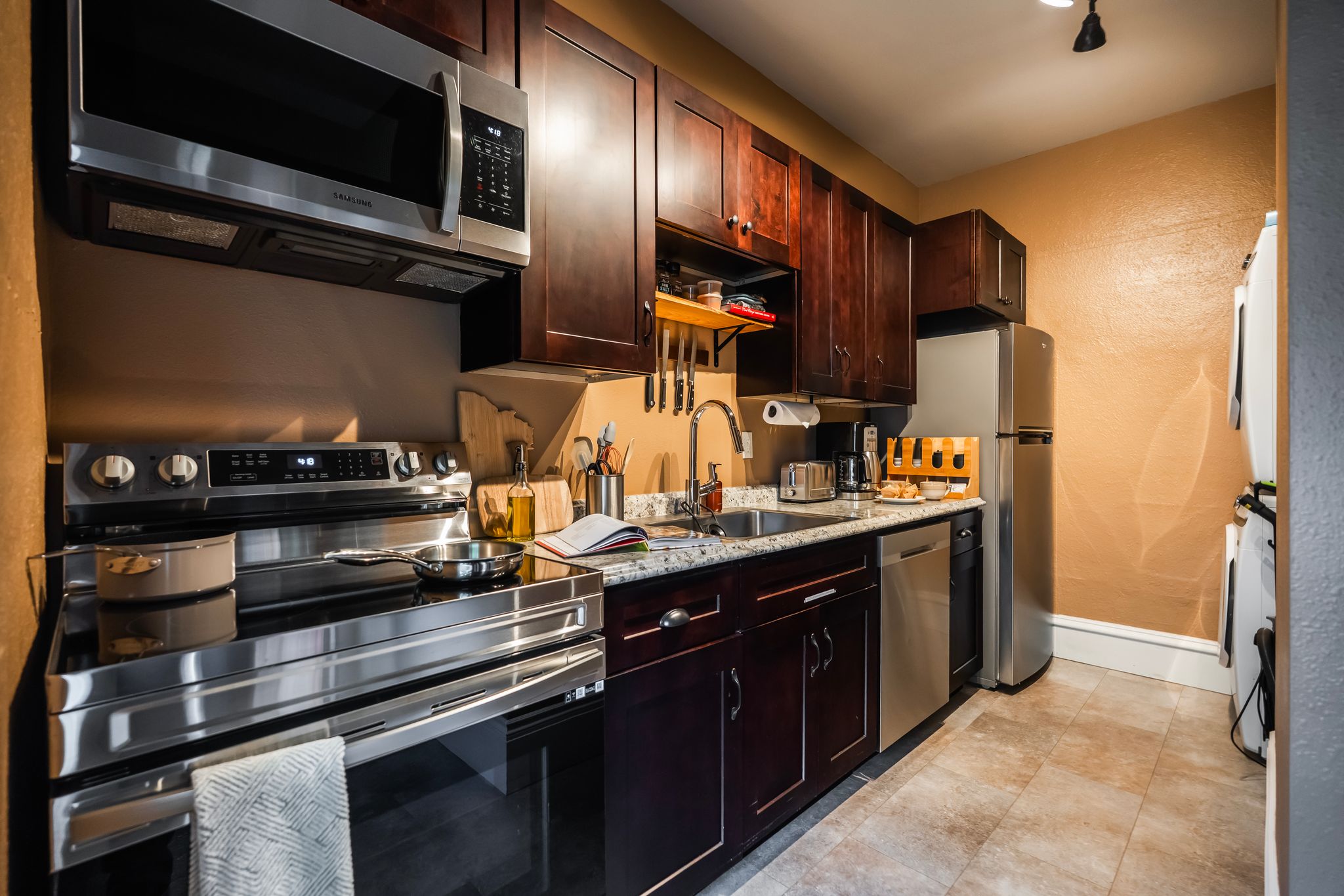 Warm interior details and ambient lighting
